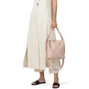 AllSaints Kita Convertible Pebbled Leather Crossbody Bag Cream
